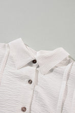 Load image into Gallery viewer, Mini Dress | White Half Puff Sleeve Buttoned Shirt
