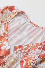 Load image into Gallery viewer, Orange Wide Flutter Sleeve Floral Dress | Dresses/Floral Dresses
