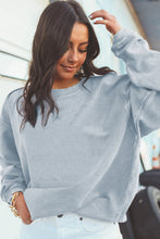 Load image into Gallery viewer, Grey Oversized Sweatshirt | Ribbed Corded Oversized Top
