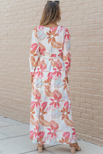 Load image into Gallery viewer, Maxi Dress | Tropical Plant Print Long Sleeve Wrap Dress
