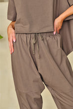 Load image into Gallery viewer, Crop Pants Set | Taupe High Low Boxy Fit Tee and Pants
