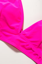 Load image into Gallery viewer, Rose V Neck Ruffles Floral Print High Waist Bikini | Swimwear/High Waisted Swimsuit
