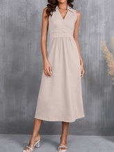 Load image into Gallery viewer, Midi Dress | Ruched Sleeveless Dress
