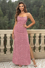 Load image into Gallery viewer, Formal Dress | Sequin Backless Split Maxi Dress
