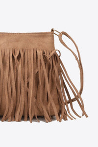 Leather Fringe Sling Cross Body Bag