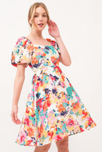 Load image into Gallery viewer, Puff Sleeve Dress | Square Neck Puff Sleeve Floral Dress
