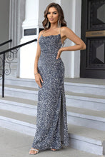 Load image into Gallery viewer, Formal Dress | Sequin Backless Split Maxi Dress
