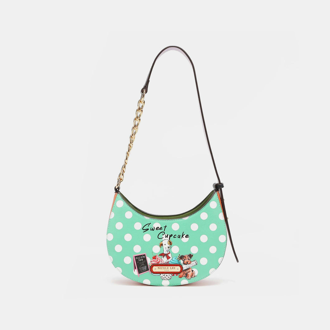 Vegan Leather Polka Dot Shoulder Bag