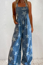 Load image into Gallery viewer, Denim Overalls | Star Square Neck Wide Leg Overalls
