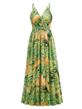 Load image into Gallery viewer, Maxi Dress | Printed Surplice Spaghetti Strap Dress
