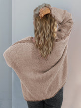 Load image into Gallery viewer, Double Take Contrast Open Front Dropped Shoulder Cardigan
