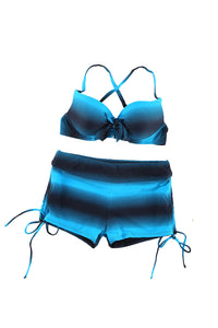 Blue Black Ombre Shading Push Up Bikini and Boardshort | Swimwear/Bikinis