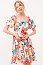 Load image into Gallery viewer, Puff Sleeve Dress | Square Neck Puff Sleeve Floral Dress
