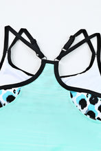 Load image into Gallery viewer, Sky Blue Leopard Printed Lined Tankini Swimsuit | Swimwear/Tankinis
