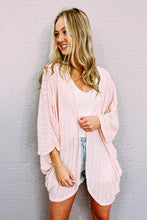 Load image into Gallery viewer, Pink Sheer Lightweight Knit Long Sleeve Cardigan
