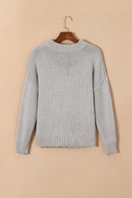 Load image into Gallery viewer, Light Grey Chunky Knit Turtle Neck Drop Shoulder Sweater | Tops/Sweaters &amp; Cardigans
