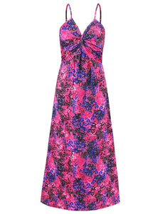 Womens Cami Dress | Twisted Printed V-Neck Cami Dress | maxi dress