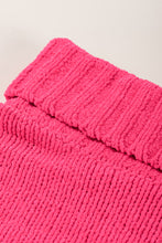 Load image into Gallery viewer, Pink Ribbed Turtleneck Fuzzy Sleeve Knit Sweater | Tops/Sweaters &amp; Cardigans
