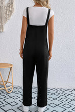 Load image into Gallery viewer, Black Overalls | Pocketed Wide Strap Overalls
