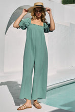 Load image into Gallery viewer, ODDI Full Size Bodice Smocked Wide Leg Jumpsuit
