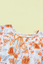 Load image into Gallery viewer, Orange Split V Neck Floral Print Dolman Blouse | Tops/Blouses &amp; Shirts
