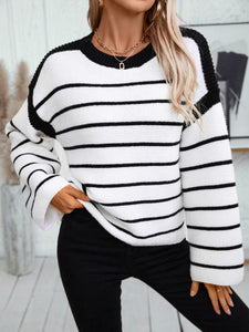 Striped Round Neck Sweater