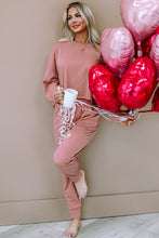 Load image into Gallery viewer, Activewear | Pink Solid Sport Boxy Fit Pullover &amp; Pants Outfit
