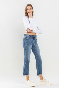 Womens Blue Jeans | Lovervet Mid Rise Frayed Hem Blue Jeans | Blue Jeans