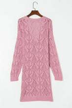 Load image into Gallery viewer, Pink Hollow-out Openwork Knit Cardigan
