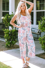 Load image into Gallery viewer, White Floral Spaghetti Straps Wide Leg Jumpsuit | Bottoms/Jumpsuits &amp; Rompers
