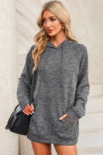 Load image into Gallery viewer, Gray Mineral Wash Kangaroo Pocket Drawstring Pullover Hoodie | Tops/Sweatshirts &amp; Hoodies
