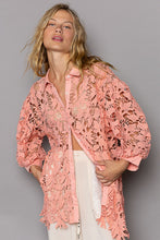 Load image into Gallery viewer, Womens Lace Blouse | POL Collared Neck Button Up Lace Shirt | blouse
