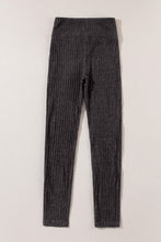 Load image into Gallery viewer, Wide Waistband Leggings | Dark Grey Textured Knit Leggings
