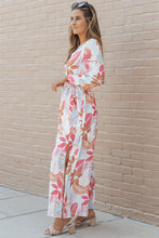 Load image into Gallery viewer, Maxi Dress | Tropical Plant Print Long Sleeve Wrap Dress
