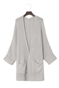 Gray Oversized Fold Over Sleeve Sweater Cardigan | Tops/Sweaters & Cardigans