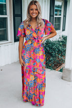 Load image into Gallery viewer, Rose Wrap V Neck Floral Maxi Dress | Dresses/Maxi Dresses
