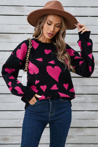 Angel Wings Heart Contrast Sweater