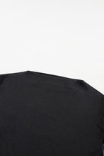 Load image into Gallery viewer, Puff Sleeve Top | Black Faux Leather Sleeve Mock Neck Top
