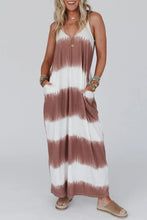 Load image into Gallery viewer, Maxi Dress | White Striped Tie Dye Dress
