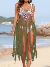 Load image into Gallery viewer, Fringe Spaghetti Strap Cover-Up

