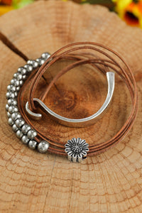 Multi-Layer Bracelet | Brown Daisy Beading Alloy