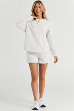 Load image into Gallery viewer, Drawstring Shorts Set | White Textured Long Sleeve Top
