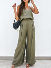 Load image into Gallery viewer, Womens Pants Set-Spaghetti Strap Cami and Wide Leg Pants Set | jumpsuit
