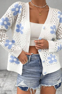 Flower Long Sleeve Cardigan