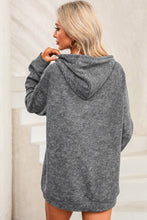 Load image into Gallery viewer, Gray Mineral Wash Kangaroo Pocket Drawstring Pullover Hoodie | Tops/Sweatshirts &amp; Hoodies
