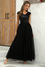 Load image into Gallery viewer, Formal Gown | Sequin V-Neck Mesh Maxi Dress
