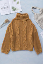 Load image into Gallery viewer, Cuddle Weather Cable Knit Handmade Turtleneck Sweater | Tops/Sweaters &amp; Cardigans
