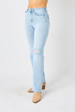 Load image into Gallery viewer, Judy Blue Full Size High Waist Distressed Straight Jeans | Blue Jeans
