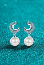 Load image into Gallery viewer, Moissanite Pearl Drop Earrings
