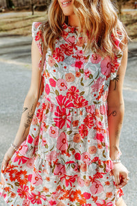 White Ruffled Tank Floral Dress | Dresses/Floral Dresses